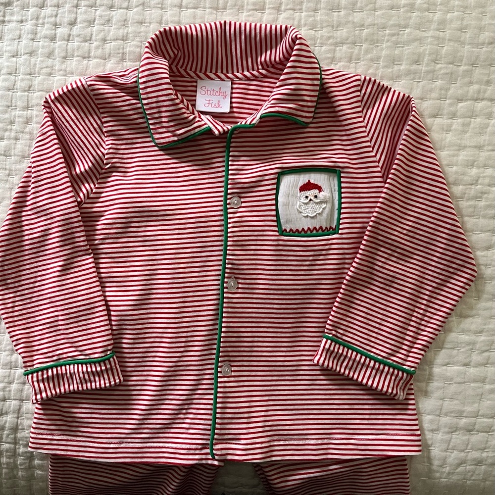 Stitchy Fish Smocked Santa PJs Lounge Set 5